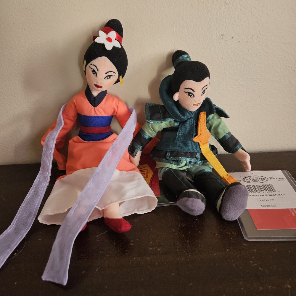 Mulan Warrior And Matchmaker Bean Bag Plush 1990s Disney Store NWT
